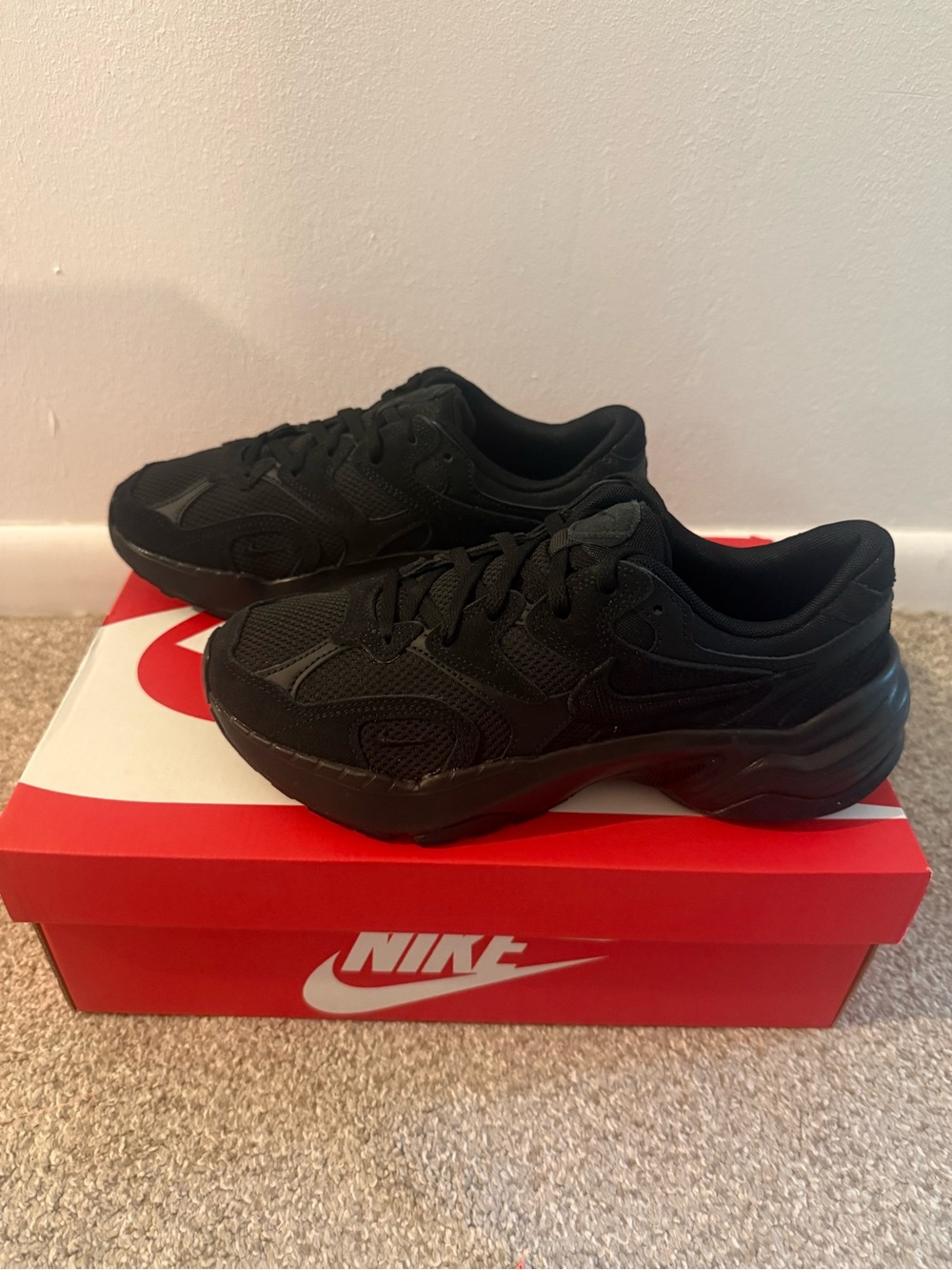 Nike AL8 Black Mesh & Suede Low-Top Sneakers